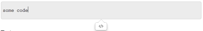 Click the </> icon to add the language for the code block