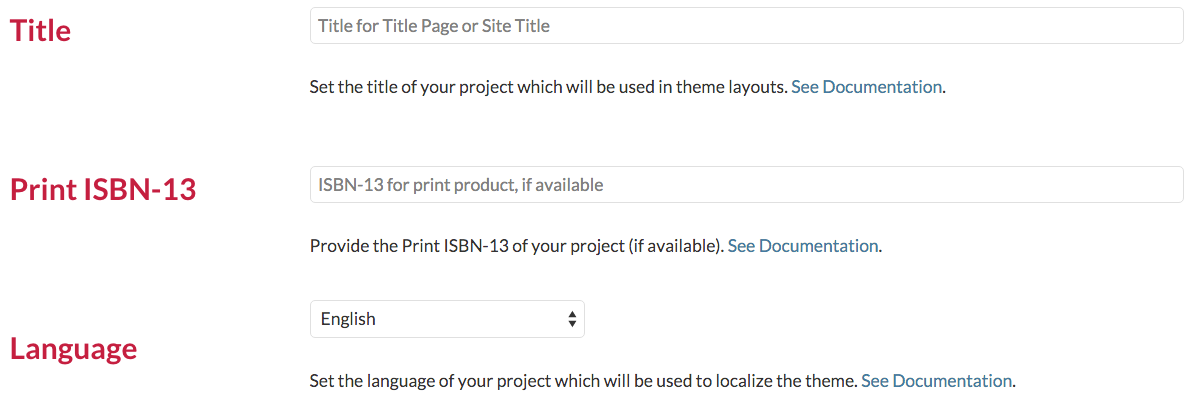 Metadata fields on the Configure tab